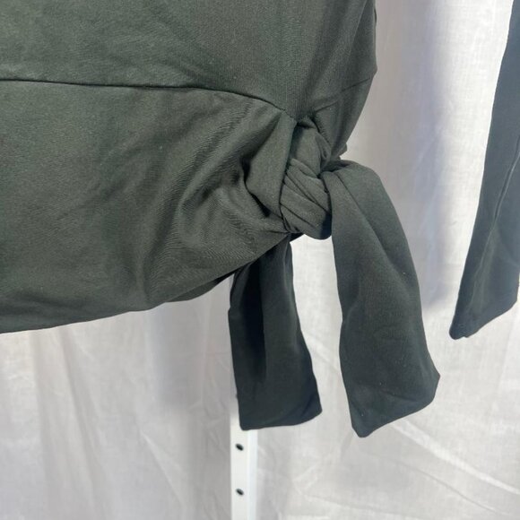 Susana Monaco Long Sleeve Side Tie Top in Dark Green - Size M - Picture 4 of 6